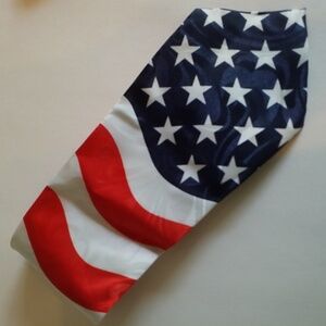 3/$45 Tie MERCEDES HAND MADE HIGH FASHION USA FLAG Red White Blue